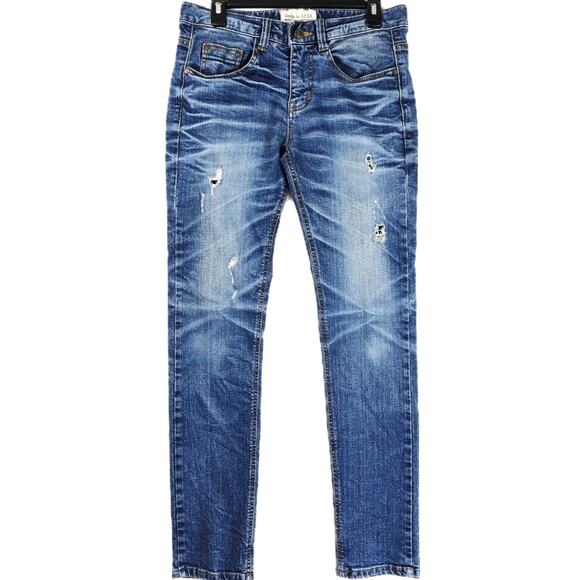 DPSR Distressed Medium Wash Ripped Skinny Straight Jeans Denim Size Small 31x32